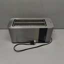 Mueller UltraToast Full Stainless Steel Toaster 4 Slice, Long Extra-Wide Slots for Bagels and Waffles, 6 Browning Levels, LED Display, Cancel/Defrost/Reheat Functions & Removable Tray, Kitchen Gadgets