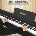 Digital Piano 88 Keys Semi-Weighted Full Size Keyboard for Beginners, Electric Piano with MIDI, Pedal, Keyboard Piano 800 Tones, 600 Rhythms, Dual Speakers, Recording Function (Black)