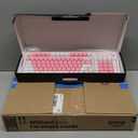 Aula F3099 Wireless Keyboard with Media Knob, Tri-Mode BT5.0/2.4GHz/USB-C Cute Creamy Keyboard with Number Pad, RGB Backlit Gaming Keyboard, Quiet Typing Pink Computer Keyboards for Office Laptop/PC