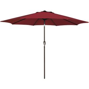 Blissun 9' Outdoor Patio Umbrella, Outdoor Table Umbrella, Yard Umbrella, Market Umbrella with 8 Sturdy Ribs, Push Button Tilt and Crank