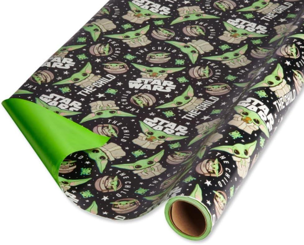 American Greetings Star Wars Mandalorian Wrapping Paper, The Child/Baby Yoda (1 Roll, 75 sq. ft.)