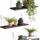 MITIME Floating Shelves Set of 3 Rustic Solid Wood Floating Shelf Wall Storage Shelves for Living Room, Bedroom, Bathroom, Kitchen Laundry, Office.no Drill Shelf(Retro Color L+L+L)