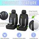 4PCS Cooling Car Seat Covers,Breathable Front Seat Covers with Mesh Construction and Foam Padding,Car Seat Protector to Reduce Back Sweating,Universal Car Interior for Car SUV (Gray)