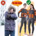 26-Zone Heated top and 16-Zone Heated Pants heated underwear for women men,Suitable winter skiing motorcycles  (Gray, XL)