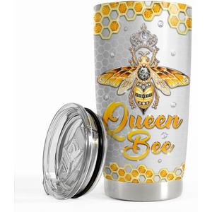 SANDJEST Bee Tumbler 20oz Jewelry Drawings Stainless Steel Insulated Tumblers Gifts for Women Girls Coffee Travel Mug Cup Gift for Birthday Christmas