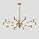 KCO Lighting Mid Century Modern Chandelier Brass Gold Chandelier Light Fixture Vintage Bedroom Chandelier Sputnik Flush Mount Ceiling Light Large Chandeliers for High Ceilings