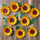 OBBOLO Paper Sunflowers Decorations for Wall, 3D Paper Sunflower Birthday Decorations, Sunflower Bulletin Board Decorations for Classroom, Yellow Flowers Wall for Summer Party, Nursery Room
