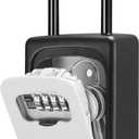 Puroma Lock Box, Large Key Lock Box Resettable Combination Code Lockbox, Portable Wall Mount Lockbox Waterproof Security Safe Box for Outside Outdoor Home Office Door Handle House Key, Gray (1 Pack) (Grey)