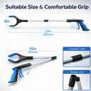 Grabber Reacher Tool - 32 Extra Long Foldable Gripper and Reaching Tool - Heavy Duty Pick Up Stick Grabbers for Seniors, Trash, Surgery Recovery Must Haves Gifts (Blue)