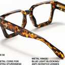 Livho Oversized Eyewear Frame for Woman and Men - Rectangle Fashion Glasses for Computer, Chic Preppy Frame
