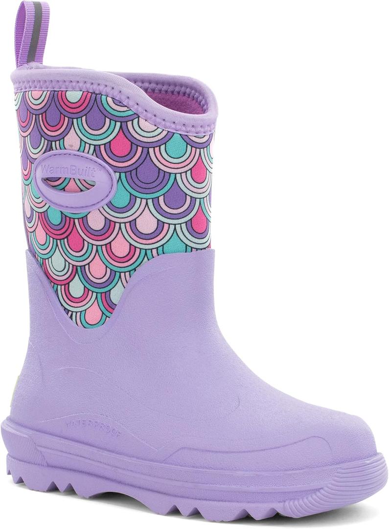 Western Chief Kids Traverse Neoprene Cold Weather Boots  Waterproof, Insulated, Warm, and Comfortable Winter Boots for Girls & Boys,  Kids Rubber Rain Boots with Fleece Lining (3 Little Kid, Lilac)
