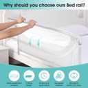 NUTIKAS Baby Bed Rail Guard for Toddlers -59" Toddler Bed Rails for Twin, Full, Queen, King Bunk Size Bed Swing Down Bedrail Extral Tall Child Safety Side Railing Guards for Kids White