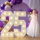Marquee Numbers 25th-Birthday Large Decorations: 4ft Light Up Numbers 25 Birthday Sign for Boy Girl Twenty Five Year Old Anniversary Mosaic Party Decor Backdrop Big Foam Board Number 25