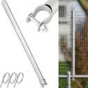 1-3/8" Chain Link Fence Height Extender (9-Pack), 25" Galvanized Fence Extension Height Kit for Dogs, Includes Steel Ties