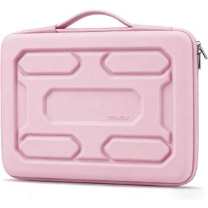 DOMISO 13.3 inch Laptop Sleeve with Handle Shockproof Computer Bag Waterproof EVA Protective Carrying Case for 13-13.3 inch Notebooks/13 MacBook Air/MacBook Pro Retina/Dell XPS 13/HP, Pink