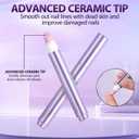 Upgrade 3-in-1 Nail Care Pen, Cuticle Pusher Pen Cuticle Oil Pen for Nails, Cuticle Pusher Nail Oil Pen with Ceramic Tip for Hangnails, Moisturize Strengthen Nails Care (2 Pcs)