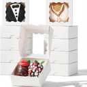 RomanticBaking 3 " x 3 " x 1 " 50PCS Chocolate Truffle Boxes for 4Cookies Boxes Mini Bakery Boxes with Window for Brownie,Soap,Donut (White)