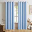 DUALIFE Sky Blue Blackout Curtain Panels/Drapes for Living Room 96 Inch Length Solid Energy Efficient Room Darkening Bedroom Curtains Thermal Insulated Grommet Top 52x96 Inches Cerulean 2 Panels