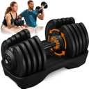 Lifepro Adjustable Dumbbell Set  5-25 lb Dumbbells Set of 2, Quick Change Rotating Hand Weights for Women//Men at Home Gym Weight System - 5-25 Pound, Ideal for Home Strength Training
