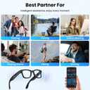 Mingtawn AI Smart Glasses 4K HD Camera, BT Call, 800W Anti-Shake Camera Glasses with Video Recording Dual Mic, Simultaneous Interpretation/GPT Identify Objects, 270mAh Blue Light GlassesBlue Light