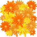 MotiMind 18 Pcs Paper Flowers Decorations for Wall DIY Paper Flower Bulletin Board 3D Fiesta Paper Floral Backdrop Decoration for Photo Backdrop Classroom Back to School Party (Orange Series)