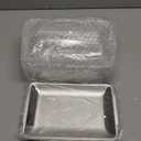 Baderke 6 Set 8.7x5.5'' Small Chilled Serving Tray for Parties with Tongs, Ice Chilled Platter Cold Serving Dish for Charcuterie Dip Fruit Seafood Vegetable Salad Appetizer Shrimp Cocktail (Sliver)