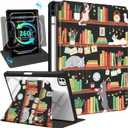 Kidcube for iPad Pro 13 Inch Case M4 2024 - for Women Girls Kids Cute Folio Cover with Pencil Holder Girly Cartoon Kawaii Cats Design Rotating Stand for iPad Pro 13 Inch Case 2024 (A2925 A2926 A3007)