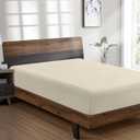 FreshCulture King Fitted Sheet Only - Hotel Quality Fitted Sheet King Size - Ultra Soft & Breathable - Brushed Microfiber - Deep Pocket - Cooling Fitted Sheets for King Size Bed (Sand)