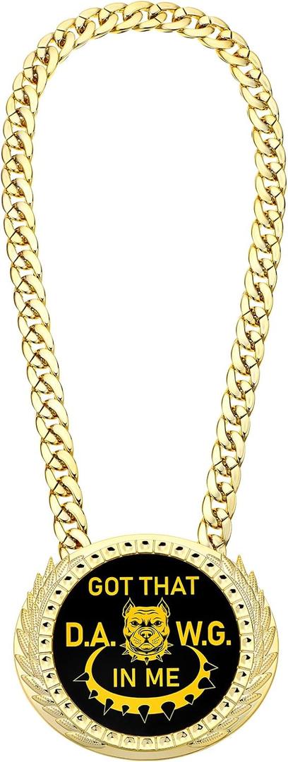 1PCS Got That Dawg in Me Turnover Chain Medal Goat Trophy Necklace Champion Chain for Football MVP 6 Inch Big Gold Awards Fantasy Basketball Soccer Sports Competitions Athlete Prize Gifts