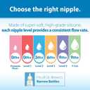 Dr. Browns Natural Flow Level 2 Narrow Baby Bottle Silicone Nipple, Medium Flow, 3m+, 100% Silicone Bottle Nipple, 6 Count