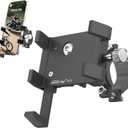 Aluminum Phone Holder for BikeUniversal Bike Cell Phone Holder Fits All Phones 4-7",Waterproof & Shockproof Motorcycle Phone Mount,360 Rotation Bicycle Phone Mount for E-Bike,Scooter,ATV