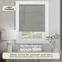 Cordless Light Filtering Mini Blind - 28 Inch Width, 64 Inch Length, 1" Slat Size - Grey - Cordless GII Morningstar Horizontal Windows Blinds for Interior by Achim Home Decor