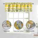 Lemon Kitchen Curtains Sets for Windows Lemon Summer Curtain Sink Window Valance 3 Piece Set Yellow Kitchen Decor Tier Curtains 3 Panels for Living Room Bedroom