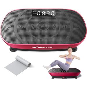 MERACH Vibration Plate Exercise Machine, Whole Body Workout Equipment for Women, Bluetooth and Silicone Pedal, Vibration Plate with Auto Mode, Vibrate Fitness Platform for Home