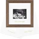 KINLINK Baby Sonogram Picture Frame, Love at First Sight Ultrasound Picture Frame, Pregnancy Gifts for Expecting Mom&Dad, Gender Reveal Party, Baby Keepsake Announcement Rustic Brown (6x6)