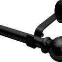 Elrene Home Fashions Rustic Farmhouse Adjustable Window Curtain Rod with Forged Hammered Round Ball Finials, 86X120, Wrought Iron