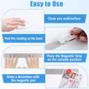 6Pcs Magnetic Strip, Metal Magnet Board with 20 pcs Colorful Magnet, Frameless Magnetic Strips with Adhesive Backing for DIY, Art Projects, whiteboards & Fridge