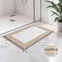 anllugs Bathroom Rugs 24" x 36", Non-Slip Extra Soft Absorbent Bath Rugs, Machine Washable Quick Dry Bath Mats for Bathroom Floor, Shower, Bathtub and Sink, Beige & White