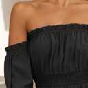 ZESICA Women's Boho Off Shoulder Wedding Guest Dress 2026 Spring Summer Side Split Flowy A Line Long Maxi Dresses (Black, L)