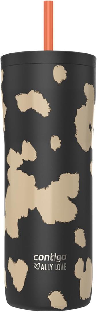 Contigo Streeterville Stainless Steel Tumbler with Straw, Dragon Fruit, 24oz. (Licorice)