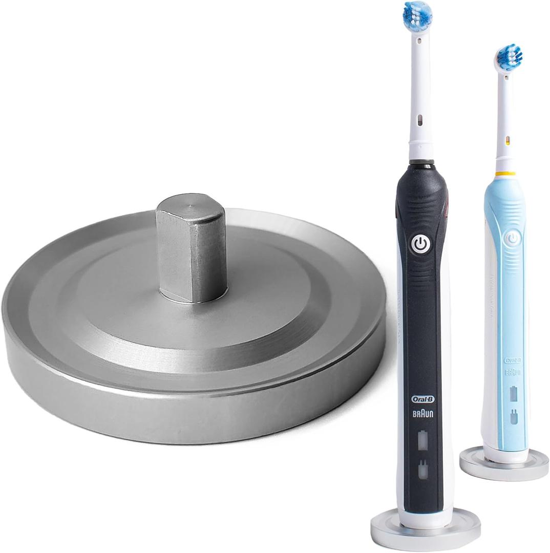 Silver Oral-B Compatible Electric Toothbrush Holder for Bathroom, Aluminum Oral B Toothbrush Holder with Hygienic Drip Capture Stops Toppling with Metal Toothbrush Stand