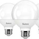 Sunco G25 LED Light Bulbs, Globe Vanity Lights for Bathroom High Output, 1000 LM, 11W (100W Equivalent), 3000K Warm White, Dimmable, E26 Base, Round Frosted Decorative Bulb UL 2 Pack