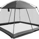 Screen House 10x10 Ft Square Camping Canopy Tent Sun Shade Gazebo Shelter Perfect for Outdoor Activities, Shale Gray