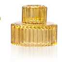 WELLIFE 3 Pcs Amber Glass Candle Holder, Taper Candle Holder, Amber Glass Candlestick Holder for Party, Wedding Decorations, Table Centerpieces and Thanksgiving