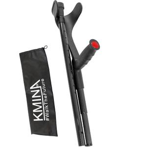 KMINA Foldable Forearm Crutch of Carbon Fiber (x1 Unit), Open Cuff, Lightweight, Folding Crutches, PRO Model, Made in Europe