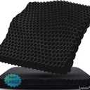 Gel Seat Cushion for Long Sitting Pressure Relief (Super Large&Thick) - Wheelchair Cushion for Pressure Sores, Coccyx, Sciatica, Back Pain Relief - Non-Slip Butt Pillow for Office, Home, Car (Black)