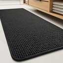 tchdio Soft Chenille Bath Mat Runner Long-Super Absorbent Bathroom Mat Quick Dry- Rubber Backed Bath Mats for Bathroom Floor Non Slip-Machine Washable Bathroom Rugs Front of Bathtub, Shower Room, Size: 1'5" x 4'11"