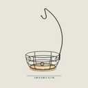 Gibson Home Harvest Season Fruit Basket Bowl with Banana Hanger  Black Metal Wire & Rubberwood Base  Countertop Produce Stand for Apples, Bananas, Oranges  Kitchen Storage Organizer