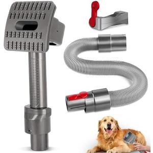 ACCTDLF Groom Tool for Dyson Pet dog Attachment Brush compatible with Dyson V7 V8 V10 V11 V15 Vacuum Cleaners,with Trigger Lock & Extended Vacuum Hose