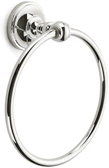 khtumeware 1 Pack Vibrant Polished Nickel Bath Towel Ring, Bathroom Hardware Accessories Heavy-Duty Hand Towel Holder for Bathroom, Modern Round Towel Hanger Wall Mounted